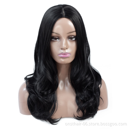 Long Synthetic Wig Rose Gold Cosplay Women Black Pink 613 Body Wave Ombre Light Brown Blond Middle Part for Black White Short